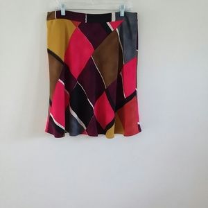 ANN TAYLOR WOMEN'S COLOR BLOCK LINED SKIRT 10